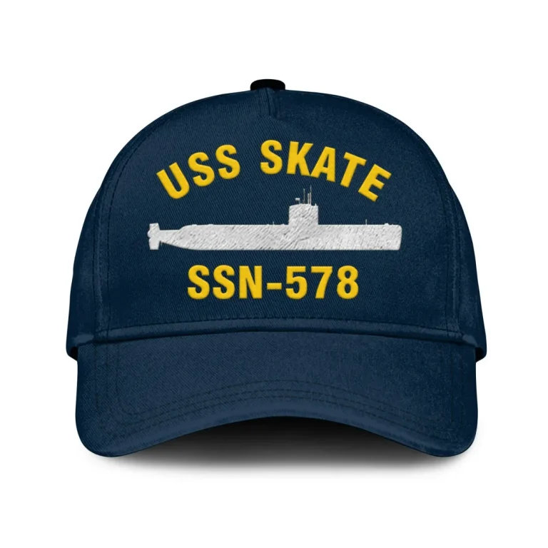 Uss Skate Ssn-578 Classic Cap, Custom Print/embroidered Us Navy Ships Classic Baseball Cap, Gift For Navy Veteran