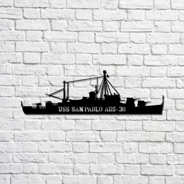 Uss San Pablo Ags-30 Navy Ship Metal Sign, Memory Wall Metal Sign Gift For Navy Veteran