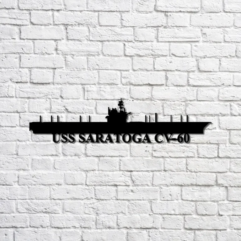 Uss Saratoga Cv-60 Navy Ship Metal Sign, Memory Wall Metal Sign Gift For Navy Veteran