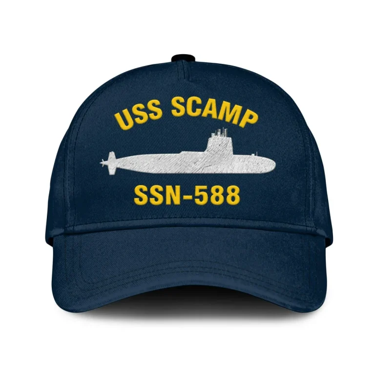 Uss Scamp Ssn 588 Classic Cap, Custom Print/embroidered Us Navy Ships Classic Baseball Cap, Gift For Navy Veteran