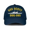 Uss Scott Ddg-995 Classic Cap, Custom Print/embroidered Us Navy Ships Classic Baseball Cap, Gift For Navy Veteran