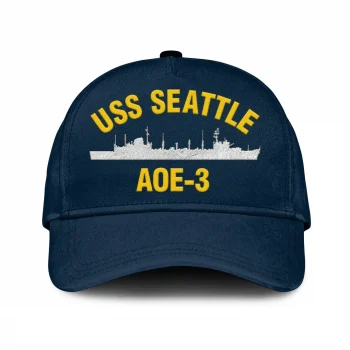 Uss Seattle Aoe-3 Classic Cap, Custom Print/embroidered Us Navy Ships Classic Baseball Cap, Gift For Navy Veteran