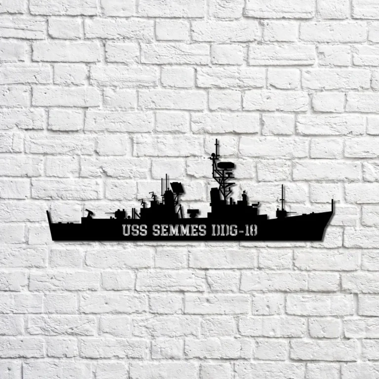 Uss Semmes Ddg-18 Navy Ship Metal Sign, Memory Wall Metal Sign Gift For Navy Veteran