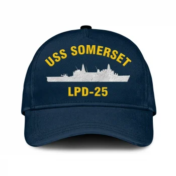 Uss Somerset Lpd-25 Classic Cap, Custom Print/embroidered Us Navy Ships Classic Baseball Cap, Gift For Navy Veteran