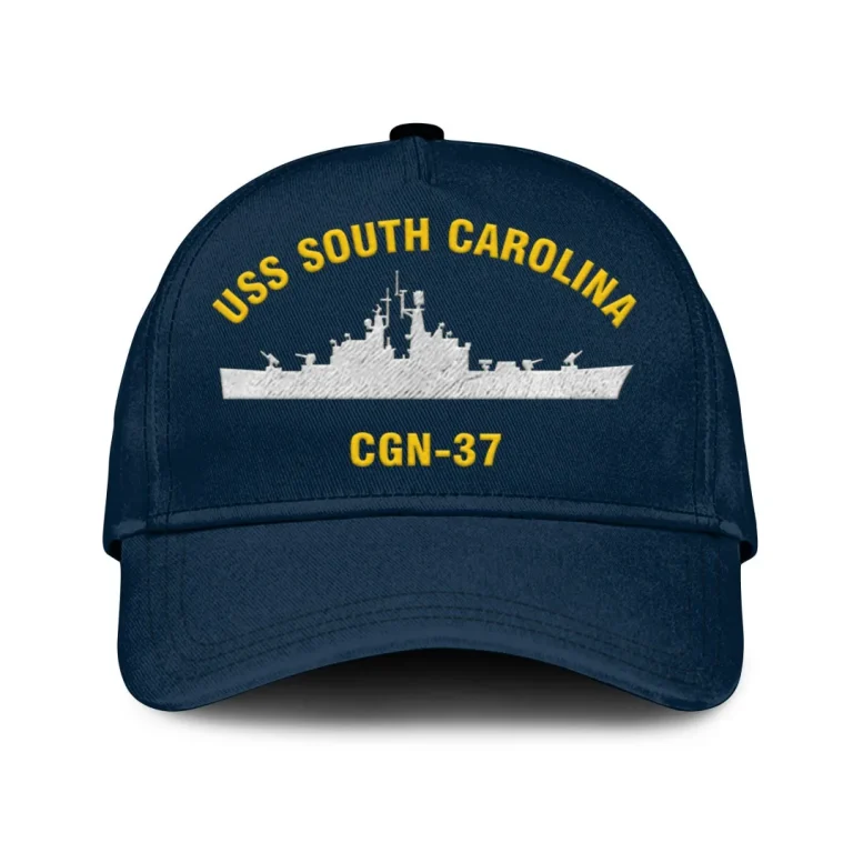 Uss South Carolina Cgn-37 Classic Cap, Custom Print/embroidered Us Navy Ships Classic Baseball Cap, Gift For Navy Veteran