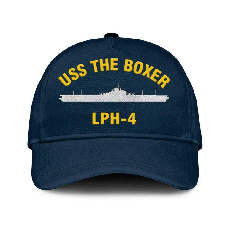 Uss The Boxer Lph -4 Classic Cap, Custom Print/embroidered Us Navy Ships Classic Baseball Cap, Gift For Navy Veteran