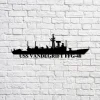 Uss Vandegrift Ffg-48 Navy Ship Metal Sign, Memory Wall Metal Sign Gift For Navy Veteran, Navy Ships Silhouette Metal Sign