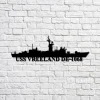 Uss Vreeland De-1068 Navy Ship Metal Sign, Memory Wall Metal Sign Gift For Navy Veteran, Navy Ships Silhouette Metal Sign