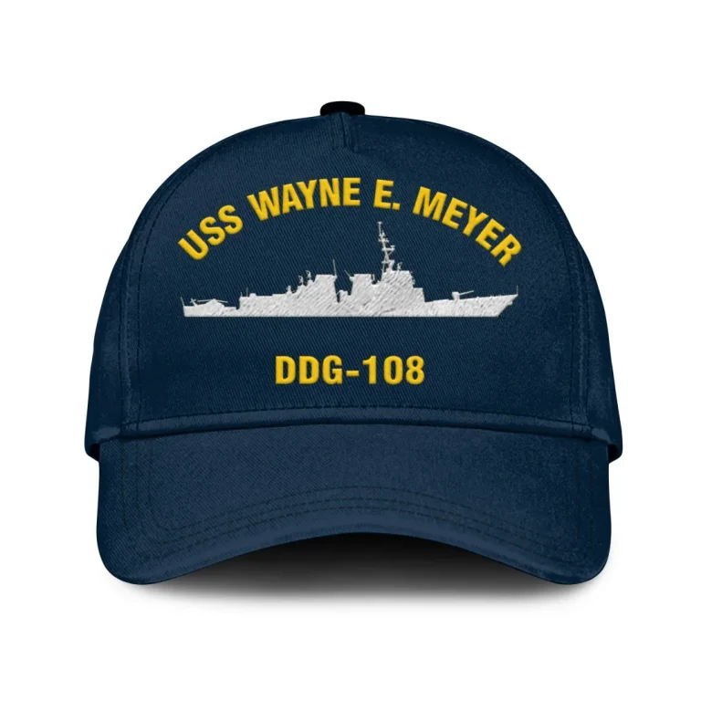 Uss Wayne E. Meyer Ddg-108 Classic Cap, Custom Print/embroidered Us Navy Ships Classic Baseball Cap, Gift For Navy Veteran
