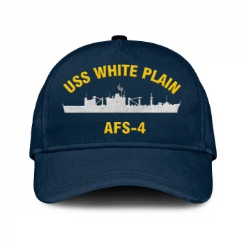 Uss White Plain Afs-4 Classic Cap, Custom Print/embroidered Us Navy Ships Classic Baseball Cap, Gift For Navy Veteran