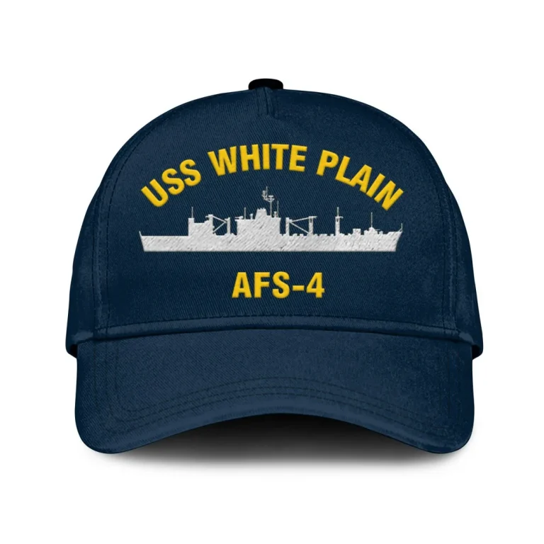 Uss White Plain Afs-4 Classic Cap, Custom Print/embroidered Us Navy Ships Classic Baseball Cap, Gift For Navy Veteran