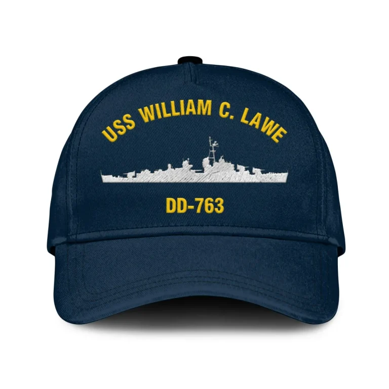 Uss William C. Lawe Classic Cap, Custom Print/embroidered Us Navy Ships Classic Baseball Cap, Gift For Navy Veteran