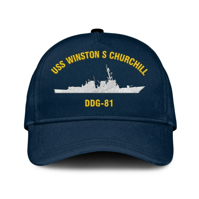 Uss Winston S Churchill Ddg-81 Classic Cap, Custom Print/embroidered Us Navy Ships Classic Baseball Cap, Gift For Navy Veteran