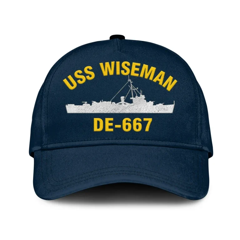 Uss Wiseman De-667 Classic Cap, Custom Print/embroidered Us Navy Ships Classic Baseball Cap, Gift For Navy Veteran