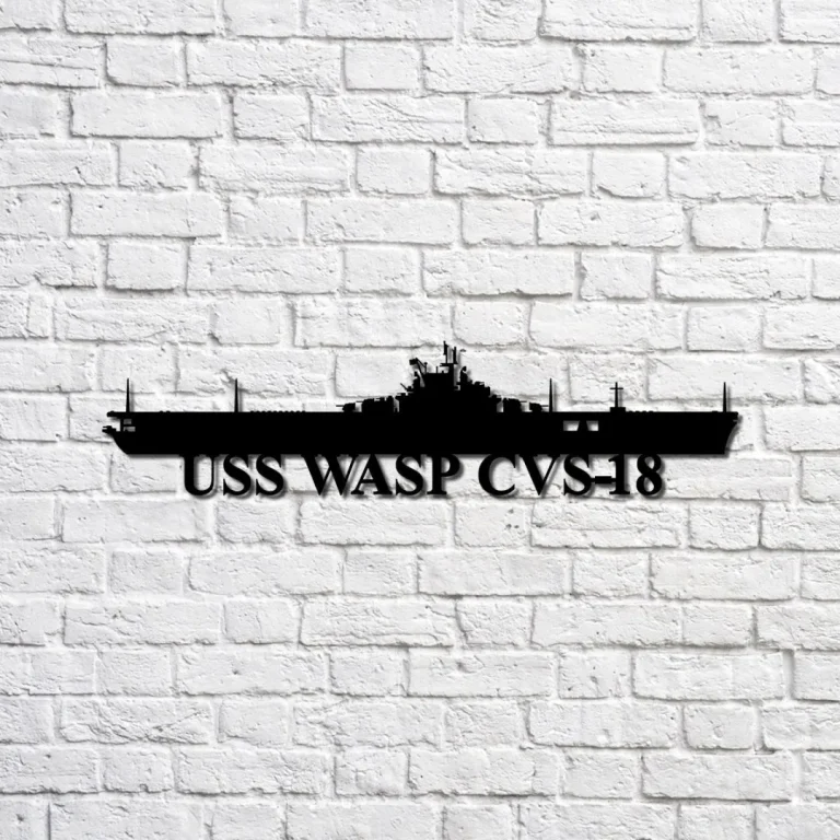 Uss Wasp Cvs-18 Navy Ship Metal Sign, Memory Wall Metal Sign Gift For Navy Veteran