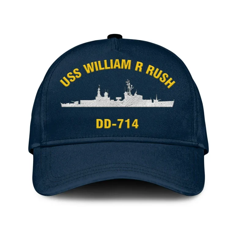 Uss William R Rush Dd 714 Classic Cap, Custom Print/embroidered Us Navy Ships Classic Baseball Cap, Gift For Navy Veteran