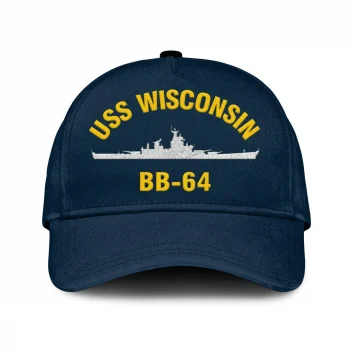 Uss Wisconsin Bb-64 Classic Cap, Custom Print/embroidered Us Navy Ships Classic Baseball Cap, Gift For Navy Veteran