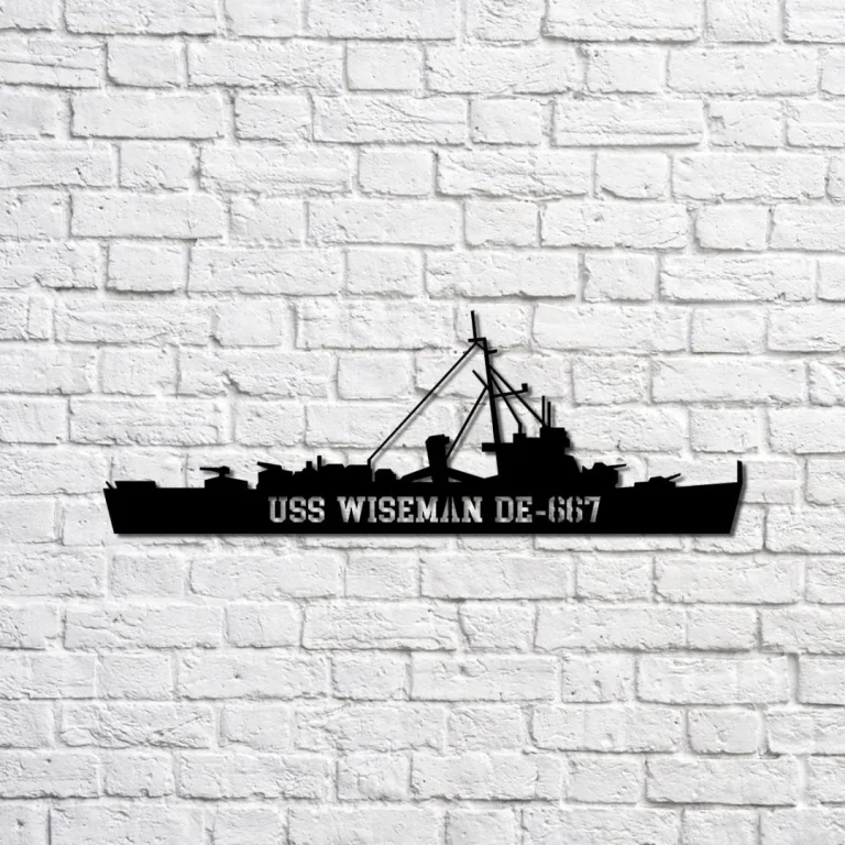 Uss Wiseman De-667 Navy Ship Metal Sign, Memory Wall Metal Sign Gift For Navy Veteran