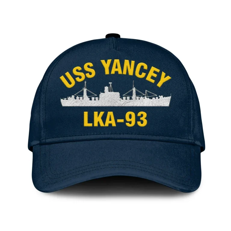 Uss Yancey Lka-93 Classic Cap, Custom Print/embroidered Us Navy Ships Classic Baseball Cap, Gift For Navy Veteran