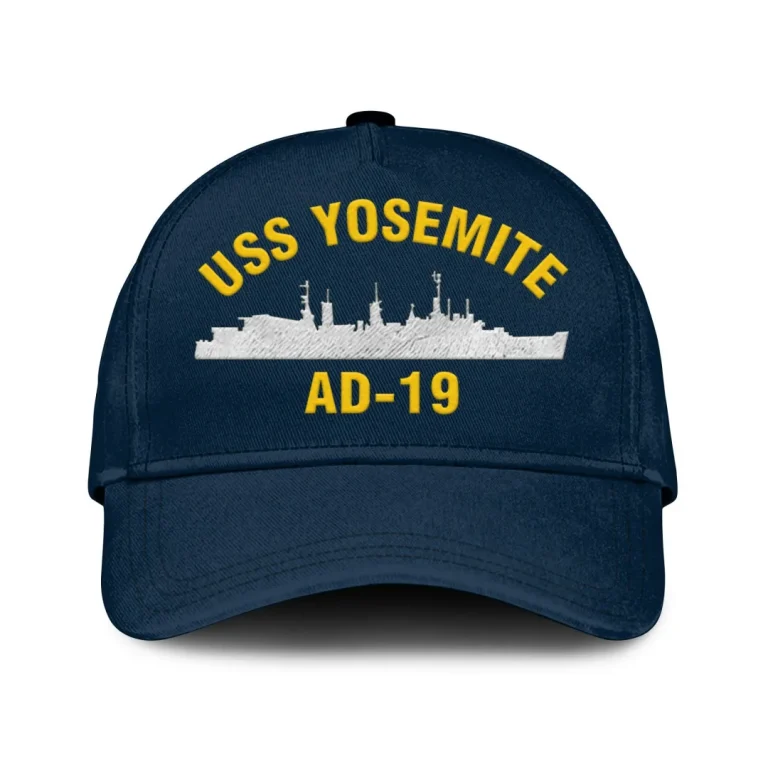 Uss Yosemite Ad-19 Classic Cap, Custom Print/embroidered Us Navy Ships Classic Baseball Cap, Gift For Navy Veteran