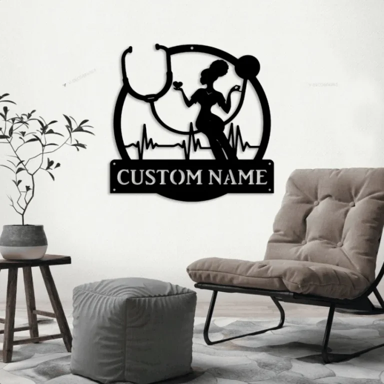 Untitled Personalized Nurse Sign With Led Lights, Nurse Wall Decor, Personalized Nurse Gift, Nurse Graduation Gift, Nurse Door Hanging Monogram Sign
