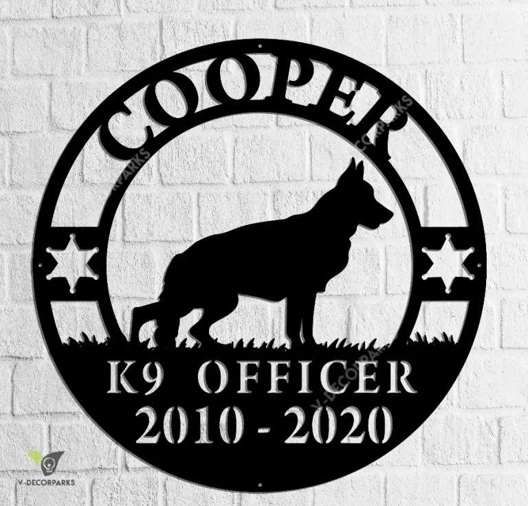 K9 Officer, Police K9, Veteran, Retirement Officer, Wall Decor, Plasma Cut Steel Sign, Custom Sign, Welcome Sign, Personalized Sign