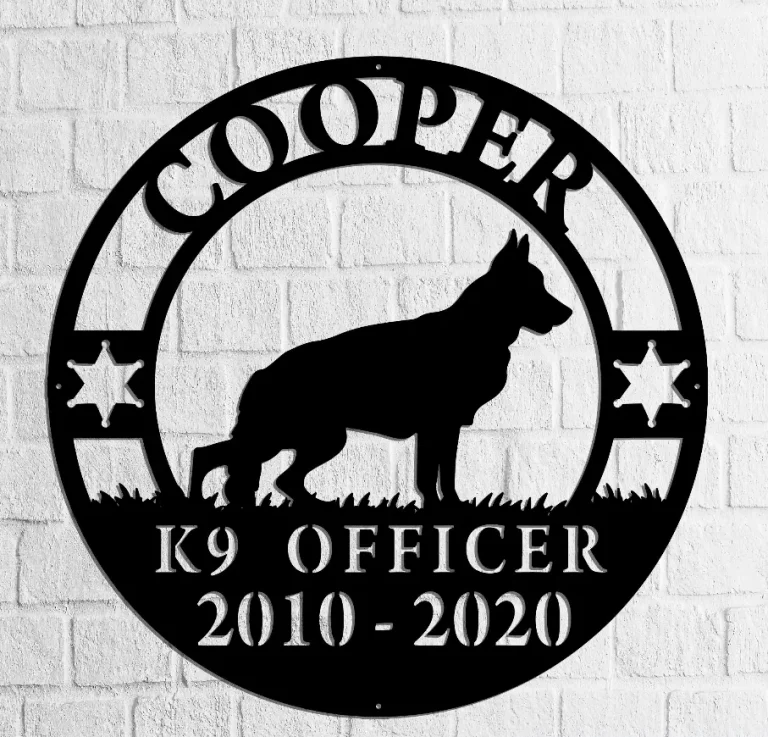 K9 Officer, Police K9, Veteran, Retirement Officer, Wall Decor, Plasma Cut Steel Sign, Custom Sign, Welcome Sign, Personalized Sign