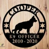 K9 Officer, Police K9, Veteran, Retirement Officer, Wall Decor, Plasma Cut Steel Sign, Custom Sign, Welcome Sign, Personalized Sign