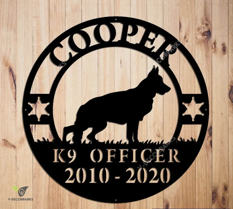 K9 Officer, Police K9, Veteran, Retirement Officer, Wall Decor, Plasma Cut Steel Sign, Custom Sign, Welcome Sign, Personalized Sign