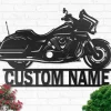 Custom Motorcycle Metal Wall Art, Personalized Motorcycle Garage Name Sign Decoration For Living Room, Biker Home Decor