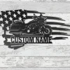 Custom Motorcycle Metal Wall Art, Personalized Motorcycle Garage Name Sign Decoration For Living Room, Biker Home Decor