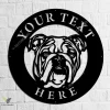 Custom Bulldog With Family Name Metal Sign, Dog House, English Bulldog Family Metal Wall Art, Entrance Sign