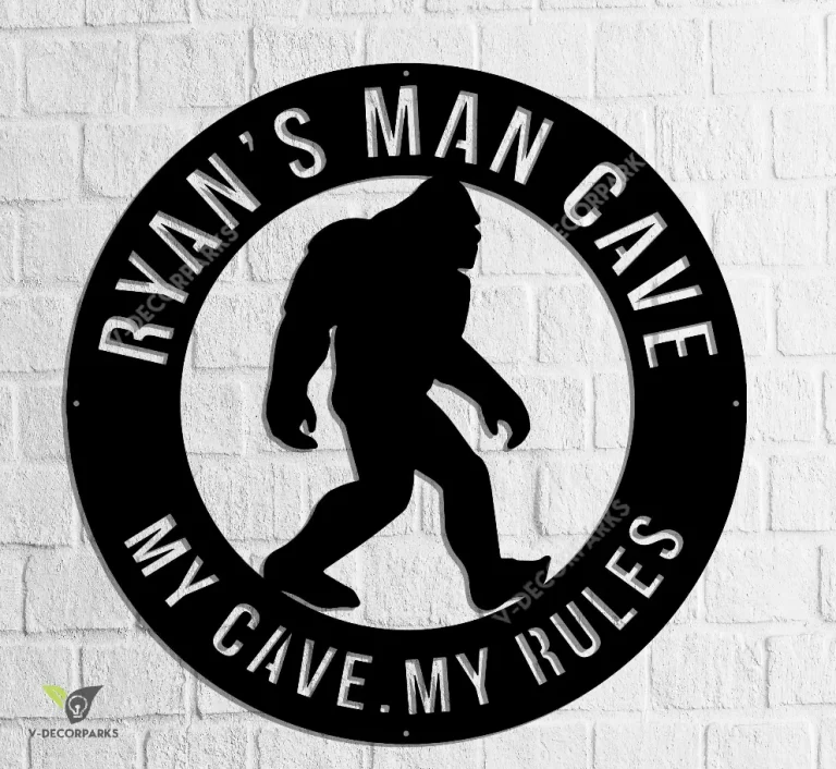 Custom Sasquatch Sign, Personalized Bigfoot Metal Sign, Established Metal Art, Man Cave Metal Wall Art