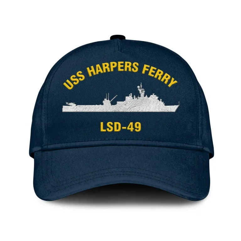 Uss Harpers Ferry Lsd-49 Classic Cap, Custom Print/embroidered Us Navy Ships Classic Baseball Cap, Gift For Navy Veteran