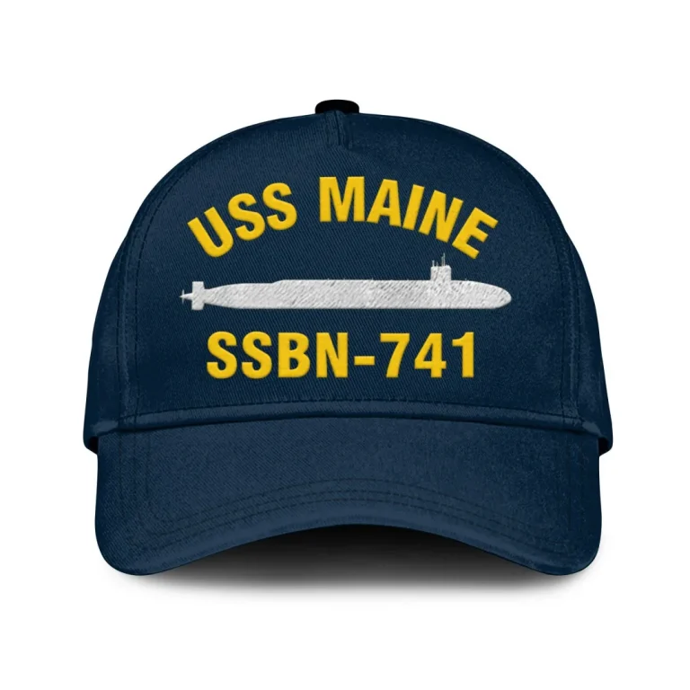 Uss Maine Ssbn-741 Classic Cap, Custom Print/embroidered Us Navy Ships Classic Baseball Cap, Gift For Navy Veteran