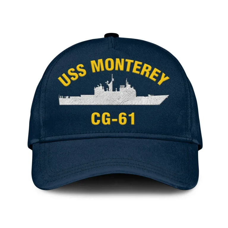 Uss Monterey Cg-61 Classic Cap, Custom Print/embroidered Us Navy Ships Classic Baseball Cap, Gift For Navy Veteran