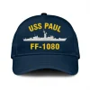 Uss Paul Ff-1080 Classic Cap, Custom Print/embroidered Us Navy Ships Classic Baseball Cap, Gift For Navy Veteran