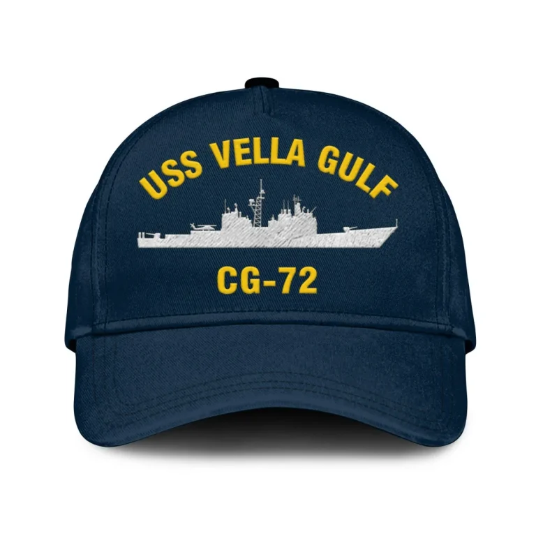 Uss Vella Gulf Cg-72 Classic Cap, Custom Print/embroidered Us Navy Ships Classic Baseball Cap, Gift For Navy Veteran