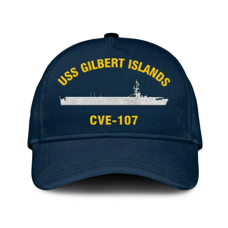 Uss Gilbert Islands Cve-107 Classic Cap, Custom Print/embroidered Us Navy Ships Classic Baseball Cap, Gift For Navy Veteran