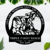Personalized Metal Farm Sign Goat, Custom Outdoor Farmhouse
