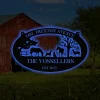 Metal Farm Sign Horse Dog Deer Monogram With Led Lights, Custom Outdoor, Ranch, Stable, Acres