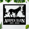 Personalized Metal Farm Sign Donkey Monogram Cut Metal Sign