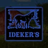 Personalized Metal Farm Sign, Donkey Monogram Metal Art With Led Lights