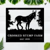 Personalized Metal Farm Sign Donkey Monogram Cut Metal Sign