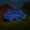 Personalized Metal Farm Sign Cow Tractor Monogram With Led Lights, Monogram Metal Sign, Farmer Gift, Decor Decoration