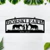 Personalized Metal Farm Sign Horse, Custom Outdoor Ranch, Barn, Stable, Front Gate, Wall Decor Art Gift