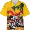 Motorcycle Tropical Summer Men Hawaiian Shirt, Motorcycle Hawaiian Aloha Shirt, Button Vintage Aloha Hawaii Shirt, Casual Button Down Shirt