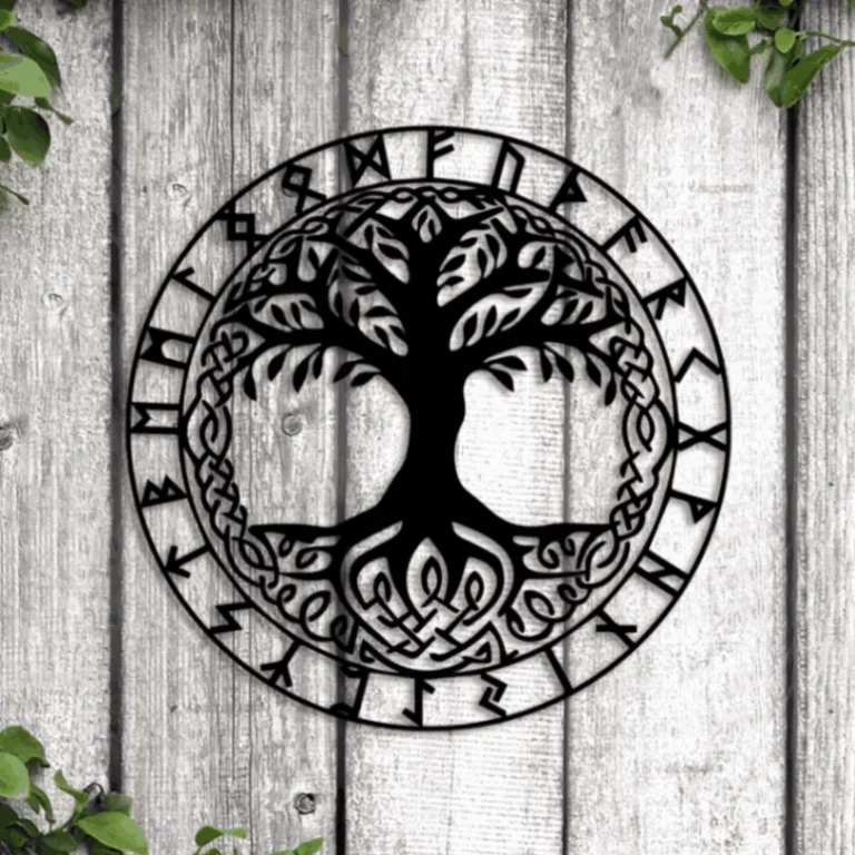 Viking Metal Wall Art Led Lights, Yggdrasil Sign, Viking Wall Art, Tree Of Life Sign, Nordic Wall Art, Nordic Metal Sign, Icelandic Vegvisir Sign Art