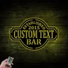 Vintage Metal Bar Sign With Led Lights - Established Wall Decor - Personalized Bar Sign - Lounge - Tap