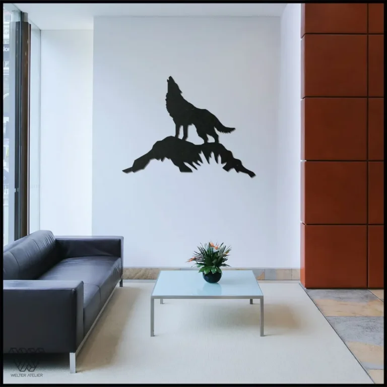 Wolf V.3 Metal Art Wall Decor, Cut Wall Hanging, Home Decoration, Home ...